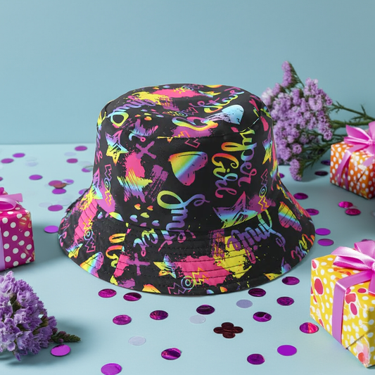Reversible Heart Print Bucket Hat